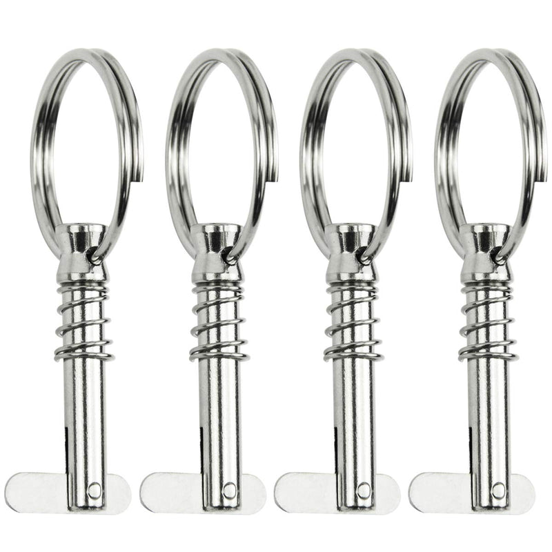 Leadrise 4 PCS 316 Stainless Steel Quick Release Pin Boat Pins w/Drop Cam & Spring 1/4" x 1" Grip Lanyard,Usable Length 1", Bimini Top Pin, Marine Hardware - BeesActive Australia