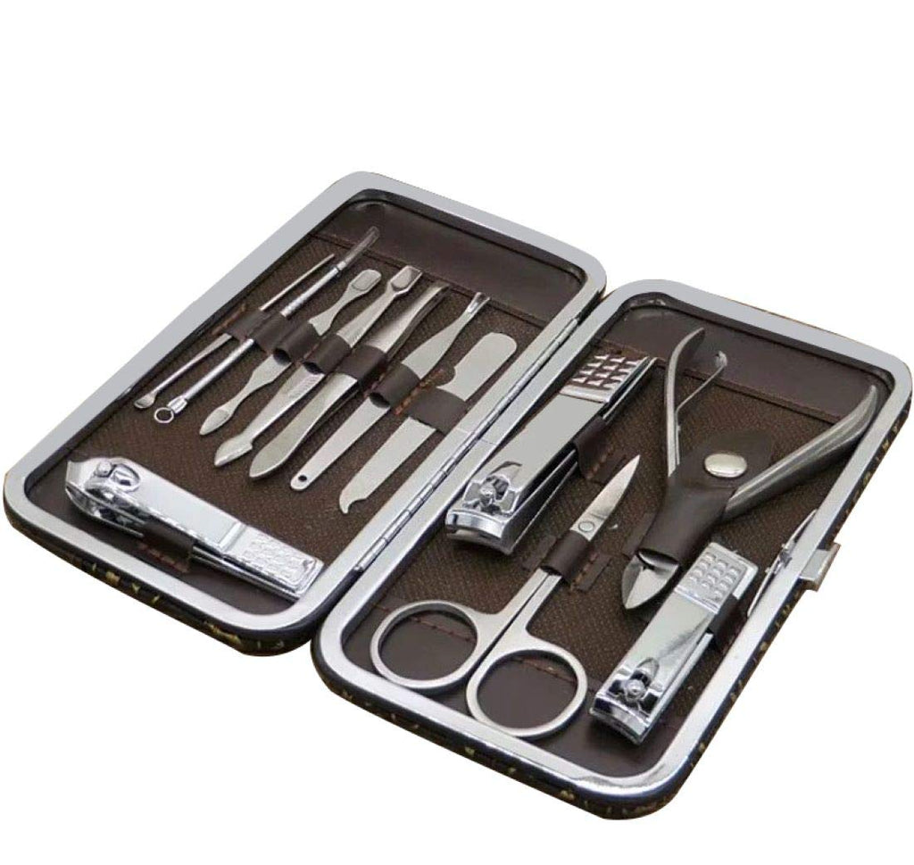 Nail Clippers Manicure set, 12 Stainless Steel Professional Manicure sets, Nail Scissors Beauty Set, Portable Travel Nail Manicure, Pedicure Tool Set, Nail Clippers for Thick Nails(15.5cm 8cm) 15.5cm*8cm - BeesActive Australia