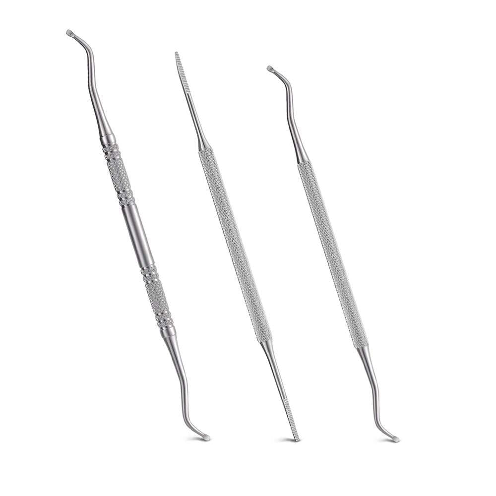 Ingrown Toenail Tool, 3 Pack Stainless Steel Ingrown Toenail File Kit Double Sided Pedicure Nail File Lifter Spoon Nail Pusher Cleaner Pedicure Tools - BeesActive Australia