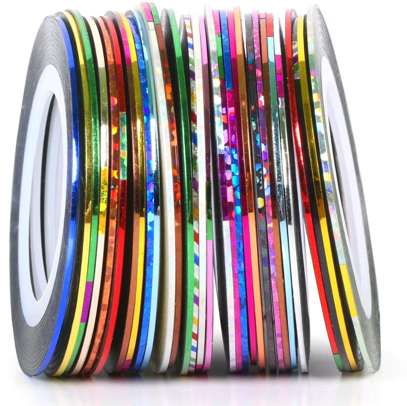 30 Colors Mixed Colors Rolls Nail Art Striping Tape Decoration Sticker Nail Line DIY Nail Tip 30pcs - BeesActive Australia