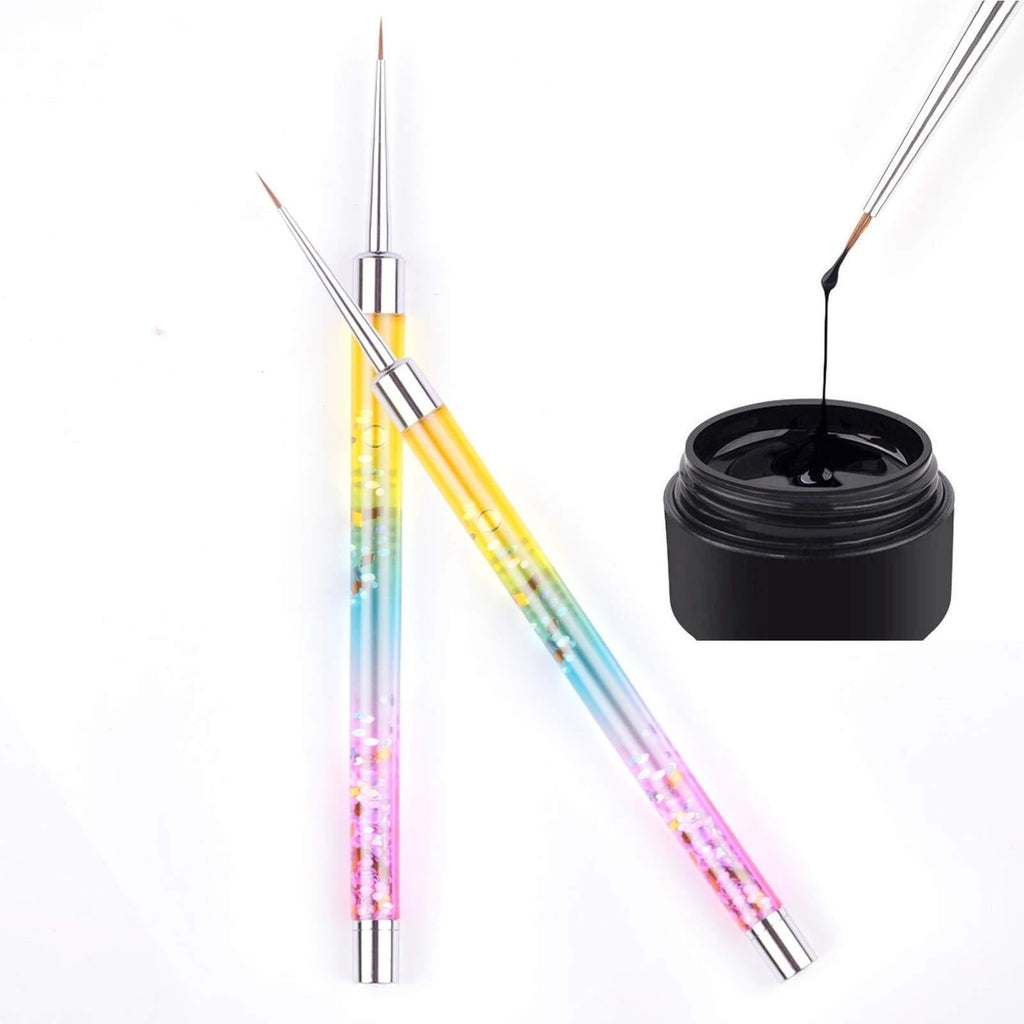 Nail Art Brushes, UV Gel Painting Acrylic Nail Brushes Glitter Handle Nail Liner Brush 1PCS Metal Diamond Application Rhinestone Nail Art Tools Cosmetic Nail Home DIY - BeesActive Australia