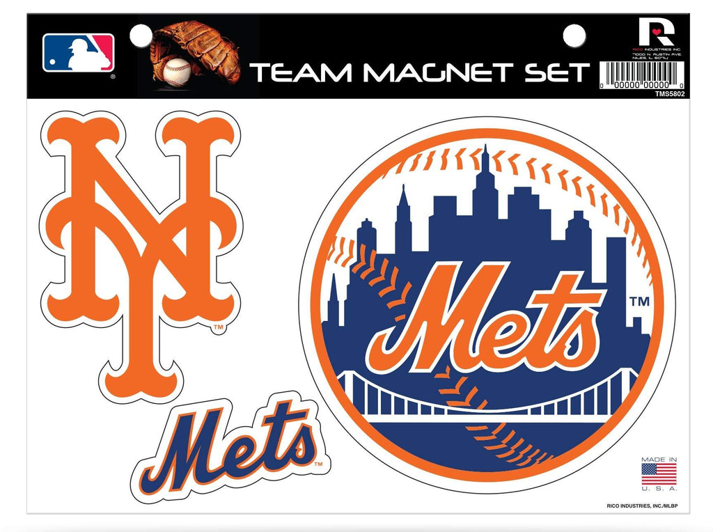 Rico Industries, Inc. Mets Multi Die Cut Magnet Sheet Set Heavy Duty Auto Home Baseball - BeesActive Australia