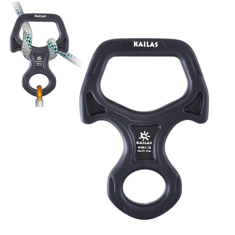 KAILAS Rescue Figure 8 Descender with Ears/Horns Rappelling Gear Belay Device Climbing Skills Black - BeesActive Australia