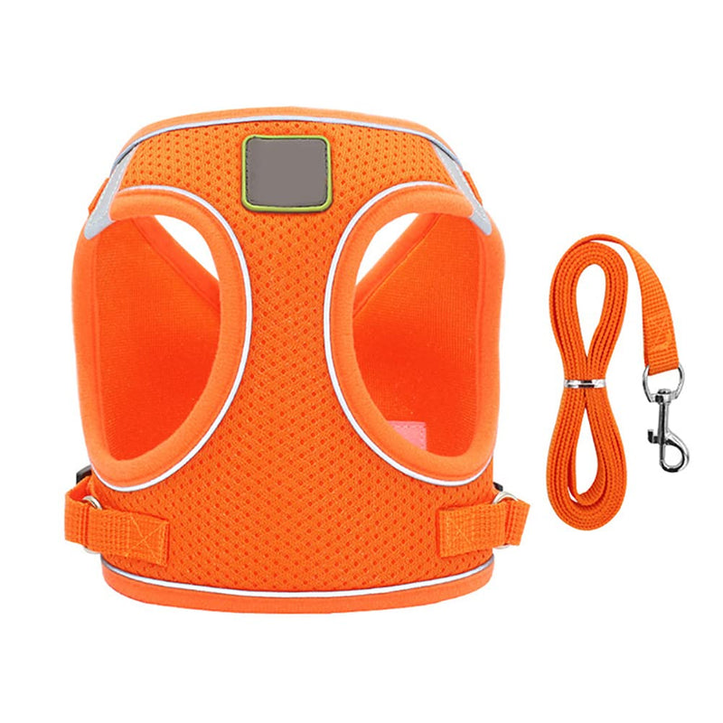 Love Dream Puppy Harness and Leash Set, Escape Proof Dog Cat Vest Harness for Cats Small Medium Dogs, Adjustable Reflective Step in Harness,Soft Mesh Comfort Fit No Pull No Choke Medium(13.7"-15.7") Orange - BeesActive Australia