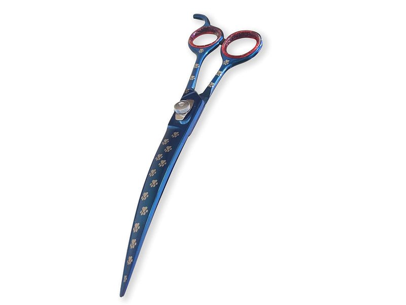 Massive Bee Store Pet Grooming Scissor Dog Curved Blade scissor 8.5" Pet Grooming Scissors Dog Hair Cutting Shears with Bag for Professional Right Hand Pet Grooomer (Blue, 8.5") Blue Curved 8.5" - BeesActive Australia