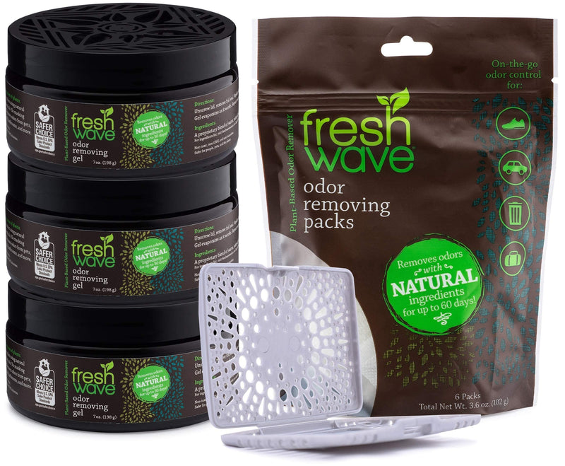 Fresh Wave Odor Removing Gel + Packs Bundle: (3) 7 oz. Gels + (1) Packs + Pod Combo - BeesActive Australia