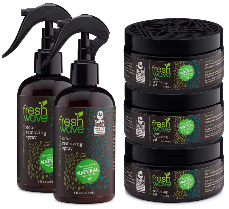 Fresh Wave Odor Removing Gel + Spray Bundle: (2) 8 fl. oz. Sprays + (3) 7 oz. Gels - BeesActive Australia