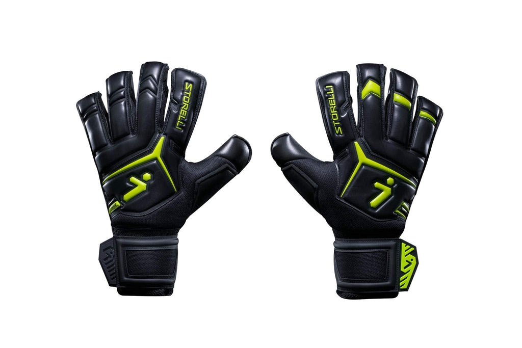 Storelli Gladiator Elite 3.0 Goalkeeper Gloves | High-Performance Soccer Goalie Gloves with Finger Spines | Premium Finger and Hand Protection | Black & Yellow | Size 6 (G3SELT6) 9 - BeesActive Australia
