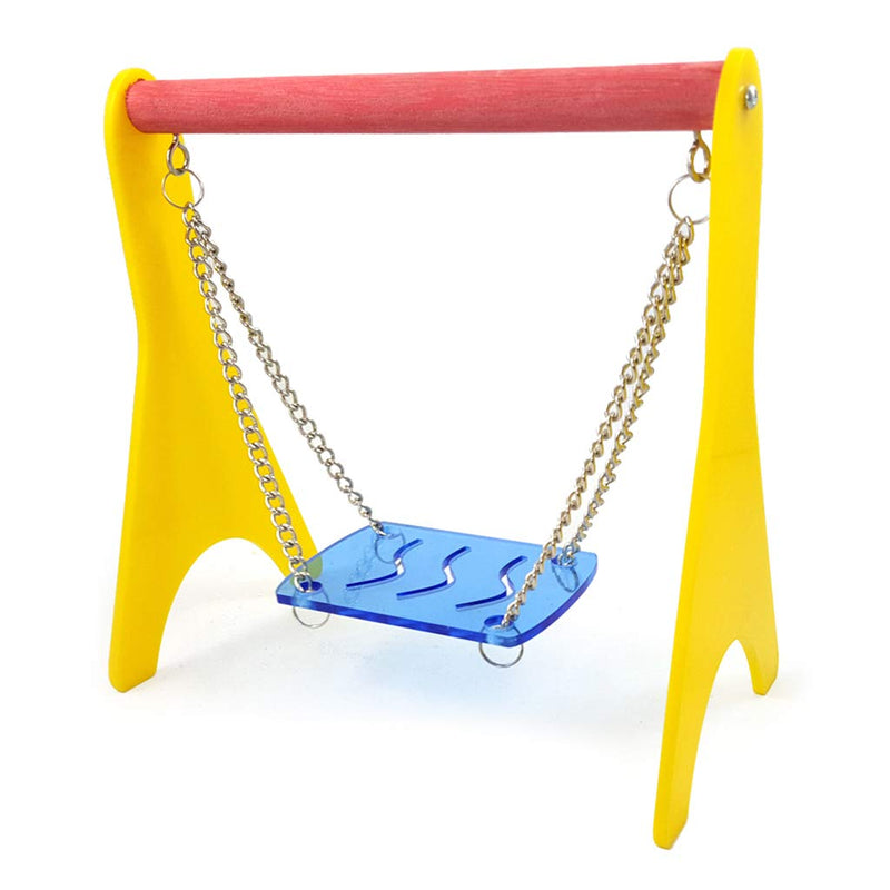 Lanema Bird Swing Baby Chick Toy Acrylic Swing Toy with Hanging Chain Perch Cage for Parrot - BeesActive Australia