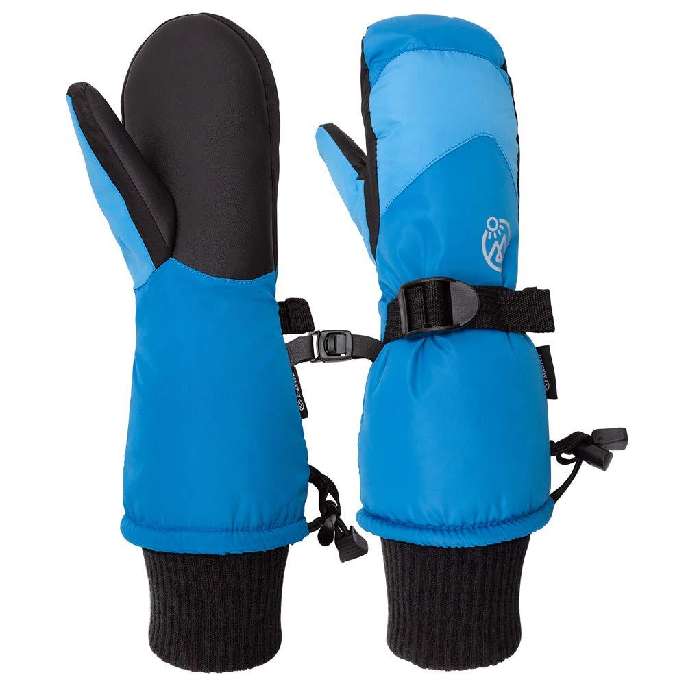 OutdoorMaster Kids Ski Gloves, Kids Ski Mittens Long Cuff Waterproof Winter Gloves, Snow Gloves for Children Girls and Boys Skiing, Snowboarding XXXS for 3-4 years Blue - BeesActive Australia