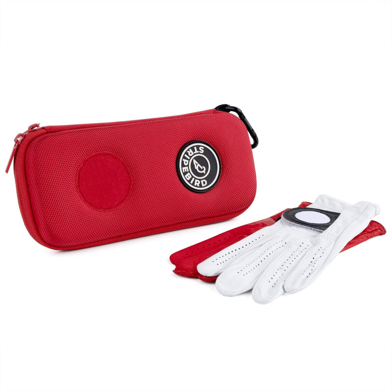 Stripebird - Golf Performance Gloves Holder Case - Protect and Keep Golf Gloves Dry - Moisture Free Storage Design - Includes Golf Bag Clip for Golfers Major Red - BeesActive Australia