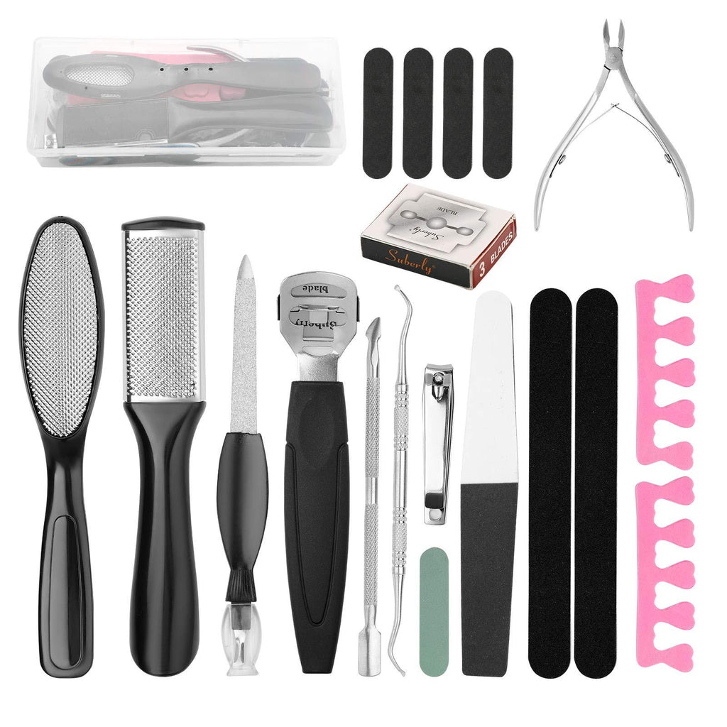 【LATEST 2020】MUIIGOOD 20 in 1 Professional Pedicure Tools Set, Foot Care Scrubber Pedicure Kit Stainless Steel Foot Rasp Foot Dead Skin Remover Callus Remover for Feet for Men Women Mother’S Day Gift - BeesActive Australia