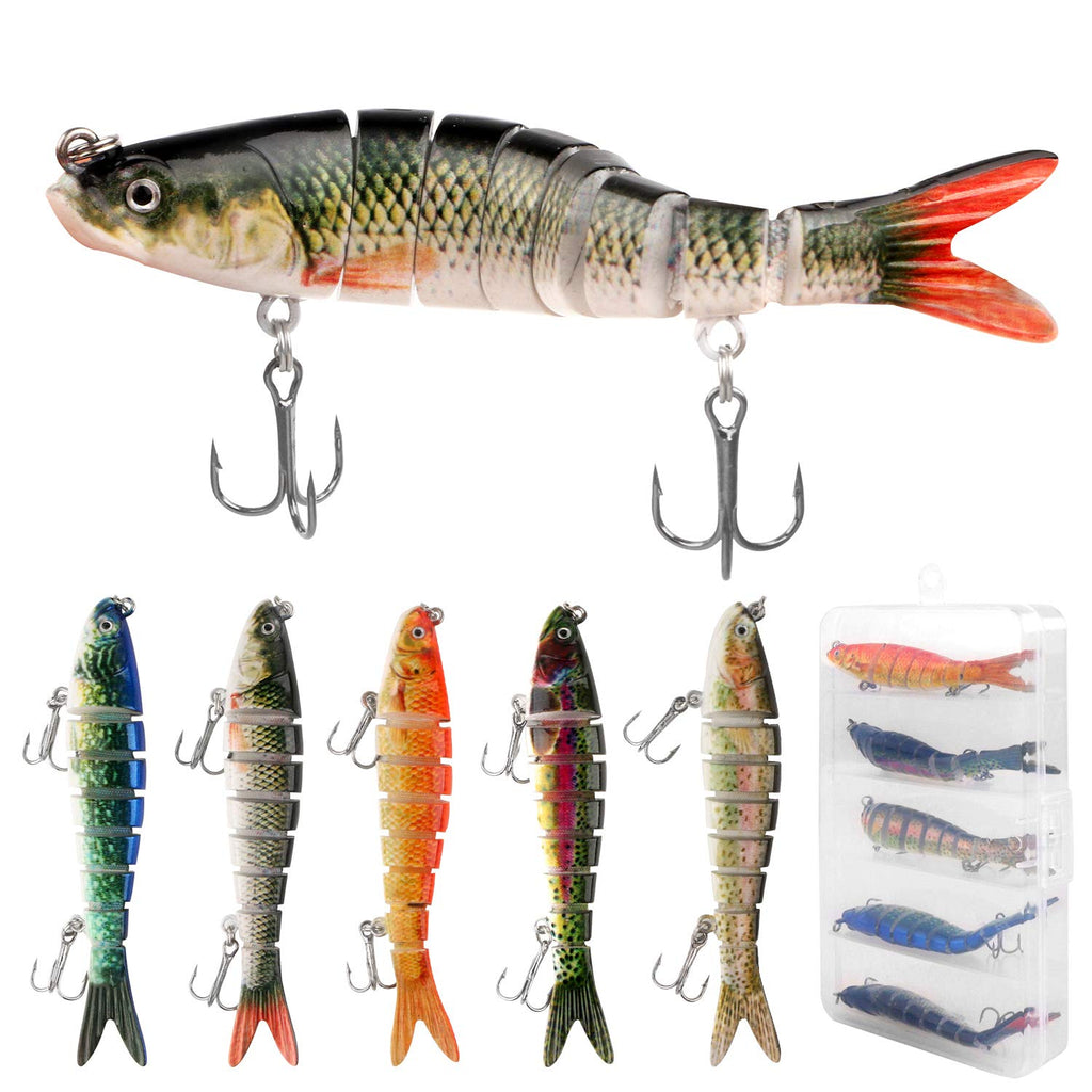 Soft Bionic Loach Fishing Lures for Bass, Topwater Jerk Hopping Swim Bait with Jig Head Hooks, Swimming Lures, Glitter Chips Bionic Scale Strong Body Enlarged Tail for Saltwater Freshwater 8-segments - BeesActive Australia