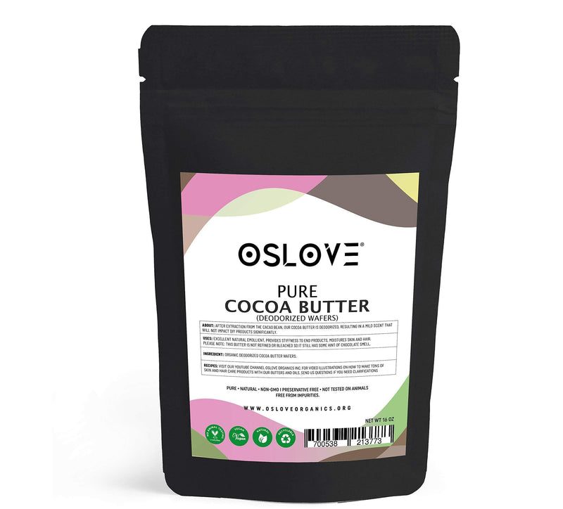 ORGANIC COCOA BUTTER-DEODORIZED WAFERS 16 oz. by Oslove Organics (16) - BeesActive Australia