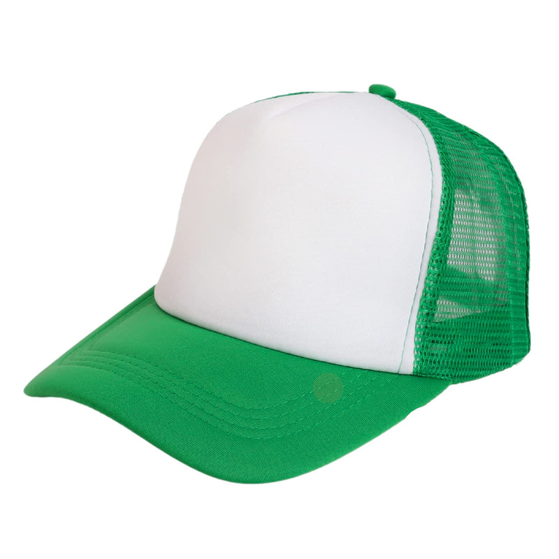 TOPTIE Kids 2 Tone Mesh Curved Bill Trucker Cap with Adjustable Snapback Green/White - BeesActive Australia