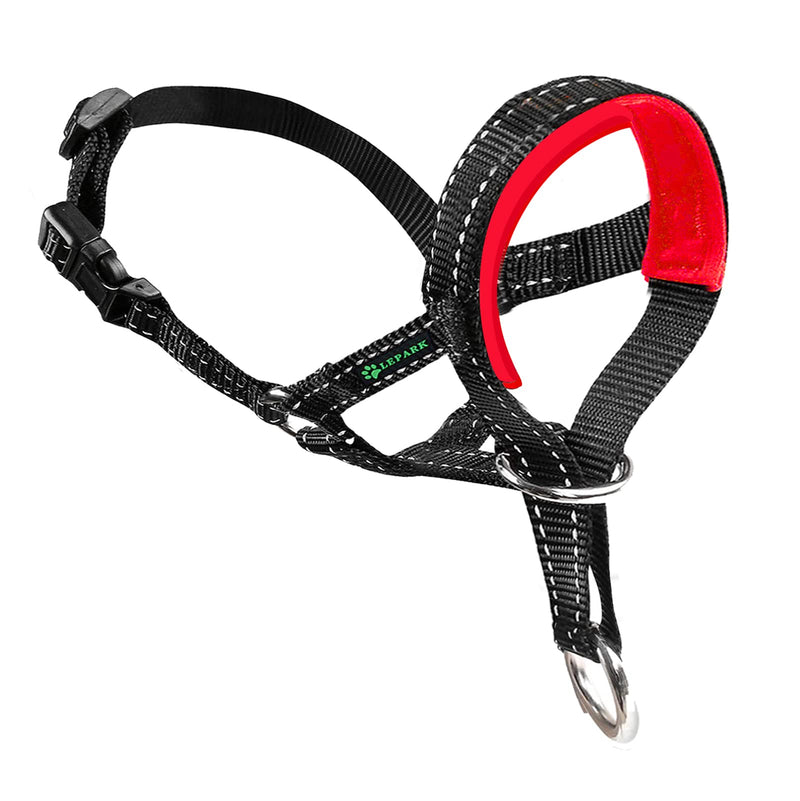 Dog Head Halter with Reflective Safety Strap Stop Dog's Pulling, Dog Head Collar for Small Medium Large Dogs L Red - BeesActive Australia