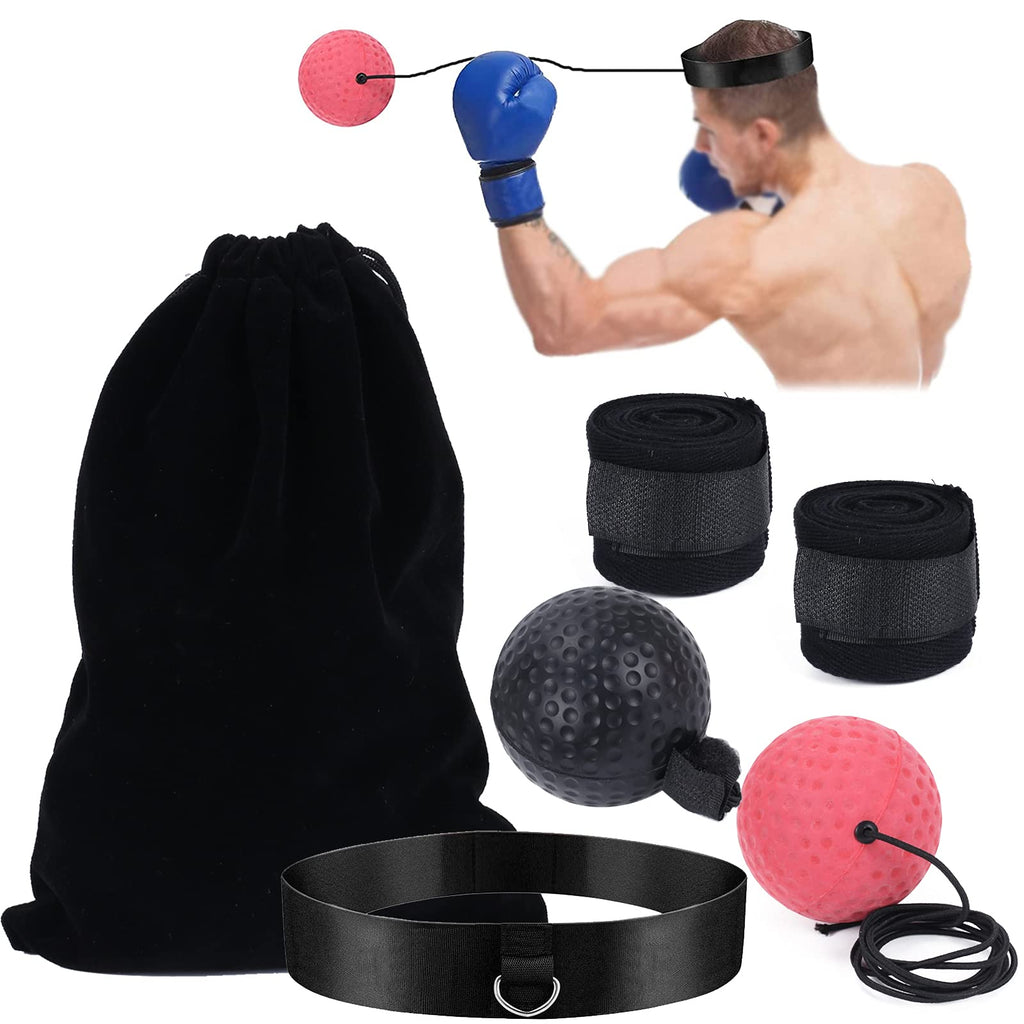 MIZOMOR 6Pcs Boxing Training Ball Reaction Ball Boxing Ball Reflex Headband Punching Ball for Agility, Reaction, Punching Speed, Fight Skill and Hand Eye Coordination Training - BeesActive Australia