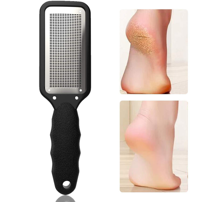 Nylea Foot File Callus Remover, Premium Foot Rasp to Remove Hard Skin on Both Wet or Dry Feet. Professional Stainless Steel Files Remover Feet Scrubber Black - BeesActive Australia
