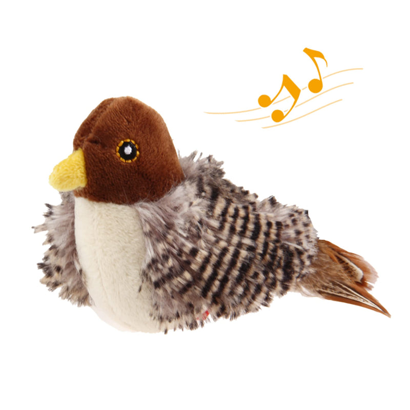 Gigwi Cat Toys for Indoor Cats, Interactive Cat Toy with Real Chirping Bird Electronic Sound, Cat Feather Toys with Soft Plush Relieve Boredom Squeaky - BeesActive Australia