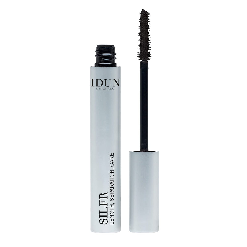 IDUN Minerals - Silfr Mascara - Ultra Lengthening, Natural, Mineral Mascara, Safe for Sensitive Eyes - Cruelty Free, 100% Vegan Makeup - 011 Black, 0.34 fl oz Tube 0.34 Ounce - BeesActive Australia