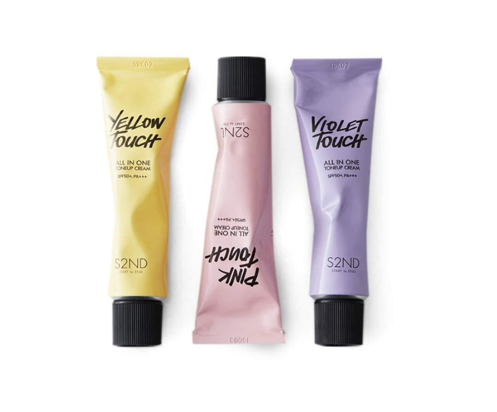 S2ND All In One Toneup Cream SPF50+,PA+++, All-in one -Sunscreen + Makeup Base + Primer + Moisturizer (Yellow Touch) Yellow Touch - BeesActive Australia