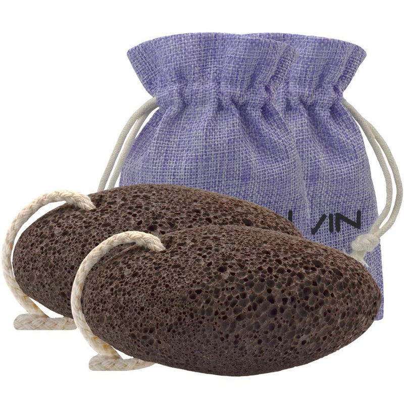 CROVIN Foot Pumice Stone for Feet Callus Remover - Natural Earth Lava Foot Scrubber Pack of 2 - Hypoallergenic Foot Peel in Foot Spa Quality - Pedicure Foot File - BeesActive Australia