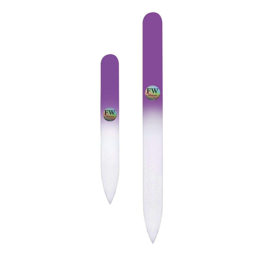 Glass Nail Files Set of 2 pcs Colored Collection Original Czech Quality (Purple) Purple - BeesActive Australia