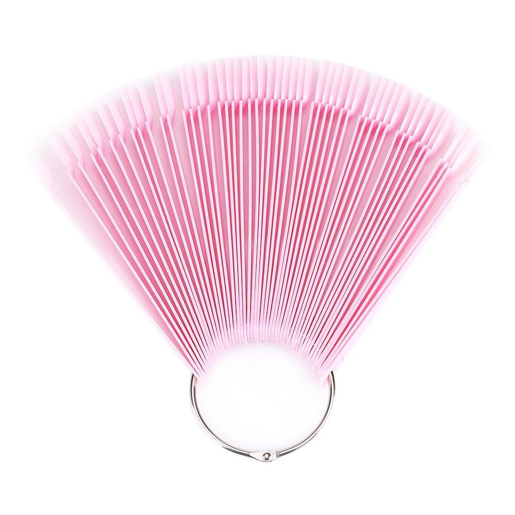 Nail Art Practice Tips, 50Pcs/Bag Fan Shaped Detachable False Nail Art Tips, Nail Polish Display Sticks, Manicure Practice Tools, Pink - BeesActive Australia