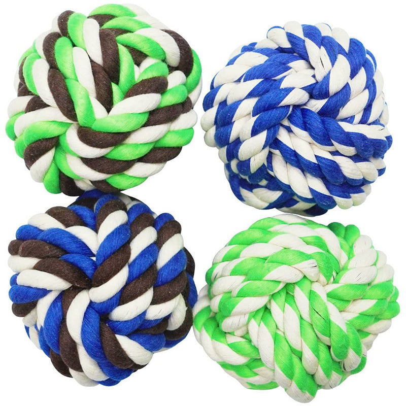 Otterly Pets Large Dog Toys Rope Balls for Dogs Big Tough Natural Cotton Rope Ball Chew Toy Set for Larger Breed (4-Pack) - BeesActive Australia