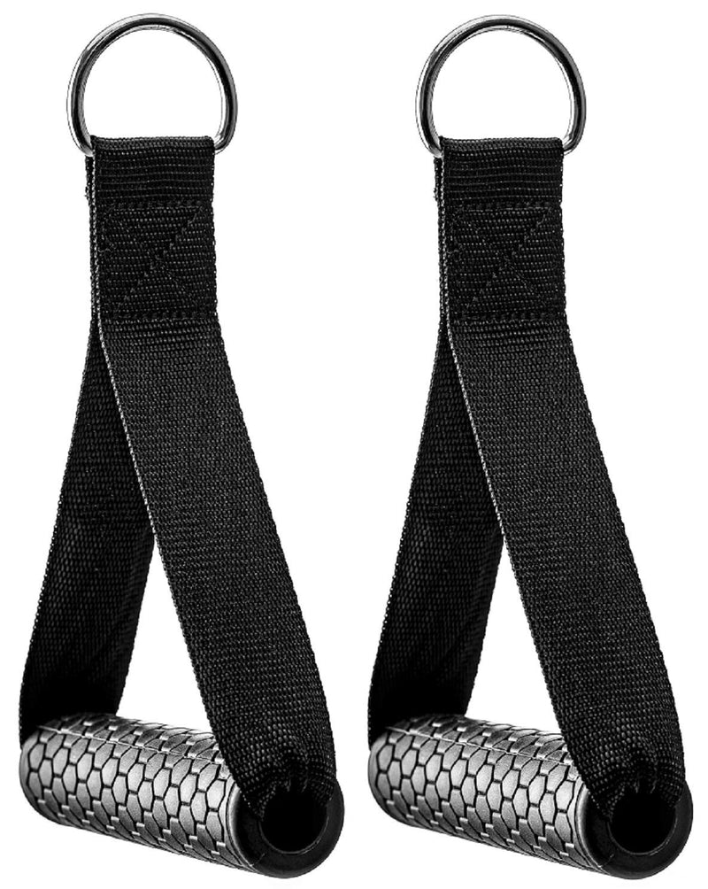 AIKESIWAY Exercise Cable Handles,Cable Machine Attachment Handles,Cable Handles Compatible with Cable Machines,Super Strong Nylon Webbing for Resistance Training(1 Pairs) - BeesActive Australia