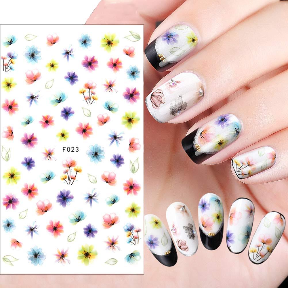 Yiicon 5 Sheets Natural Dry Flower Nail Art Decoration Lovely Flower Beauty Nail Stickers for 3D Nail Art Acrylic UV Gel Tips 3D Nail Art Dried Flowers Sticker - BeesActive Australia