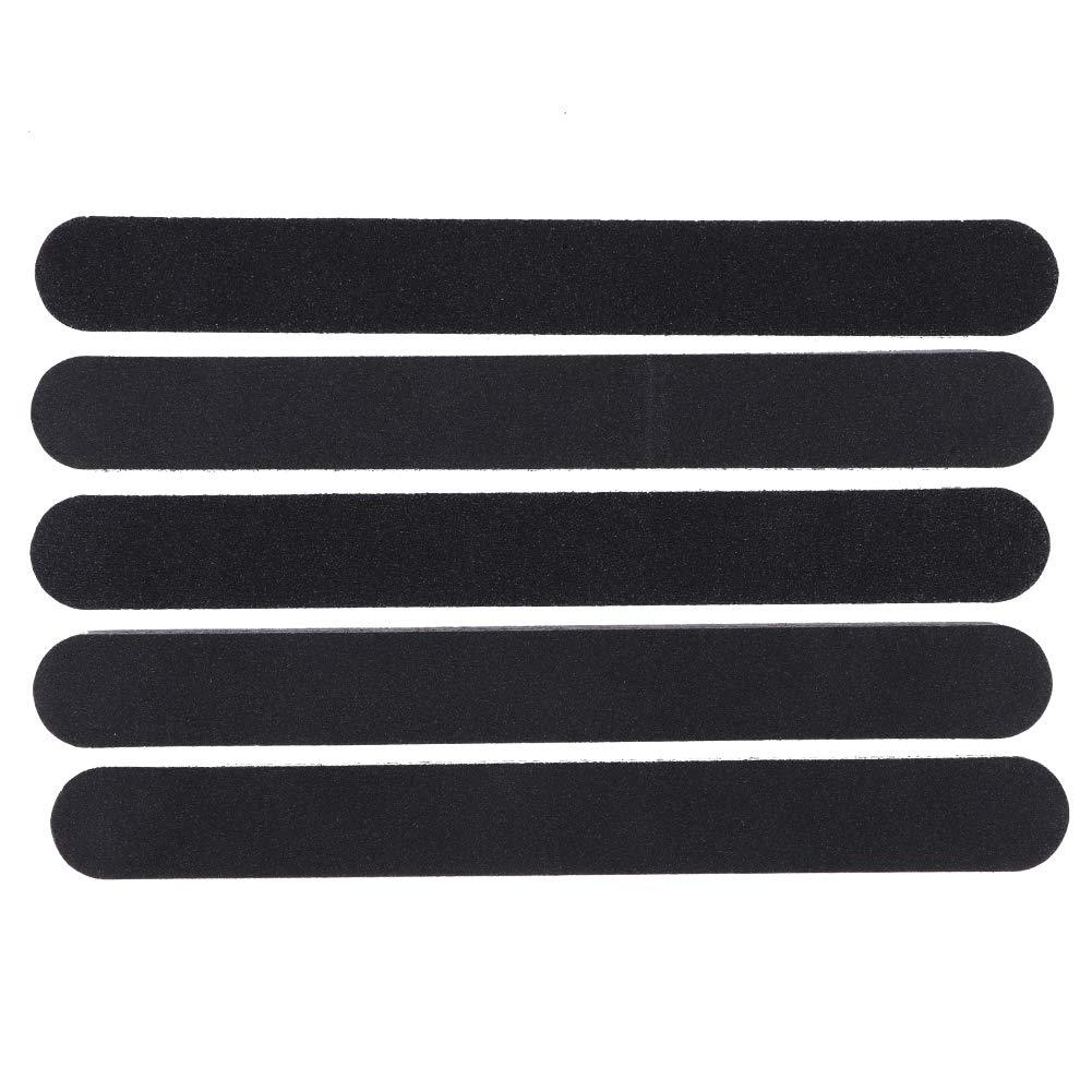 5pcs Profestional Black Straight Sanding Nail File Double Sided Round Head Nail File Salon Nail Art Tool for Natural Nails,Fales Nails and Nail Extensions 7 x 0.8 x 0.2in - BeesActive Australia