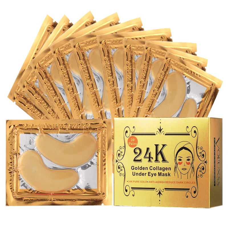 Under Eye Patches - 24K Gold Collagen Under Eye Mask with Anti-Aging Hyaluronic Acid,Under Eye Pads Reduce Dark Circles,Eye Bags,Puffy Eyes & Anti Wrinkles,Best Under Eye Gel Treatment Pads,20 Pairs - BeesActive Australia