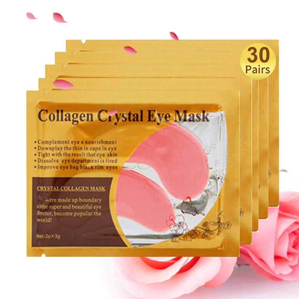 Under Eye Patches, 30 Pairs Pink Eye Mask, Eye Gel Pads With Collagen, Eyes Treatment for Reducing Dark Circles, Lighten Wrinkles Anti-Aging Moisturizing, Fine Lines Eye Bags Puffiness for Women Men - BeesActive Australia