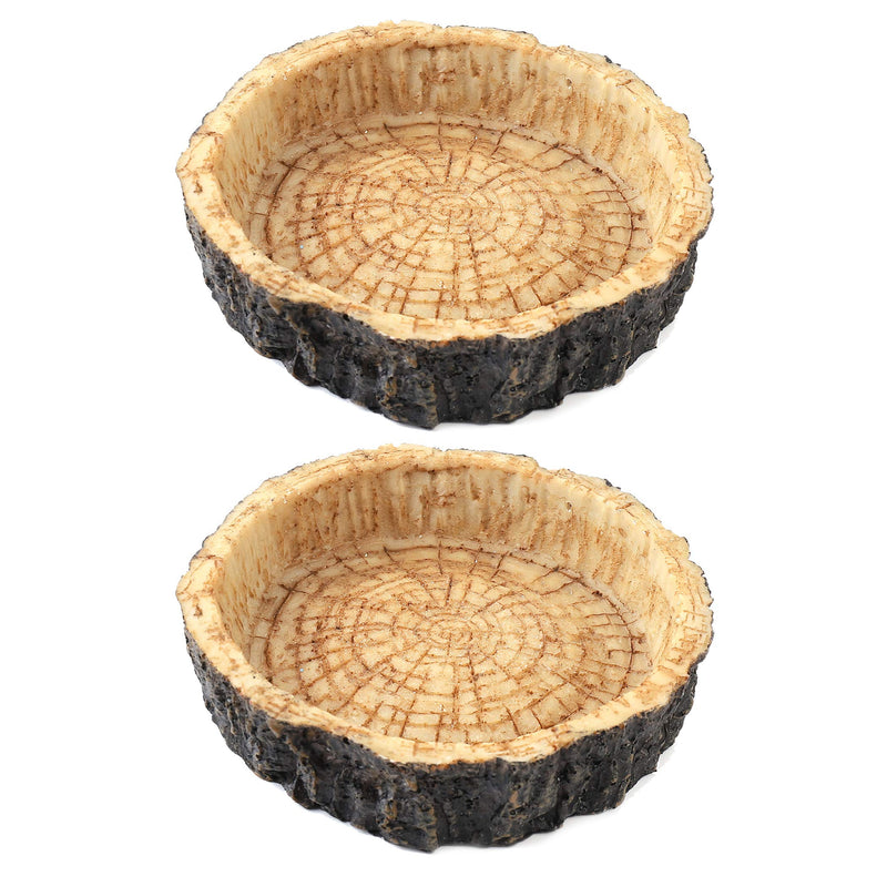 CalPalmy 2 Pack Reptile Food Bowls - Reptile Water and Food Bowls, Novelty Food Bowl for Lizards, Young Bearded Dragons, Small Snakes and More - Made from Non-Toxic, BPA-Free Plastic 4" x 4" x 0.9" - BeesActive Australia