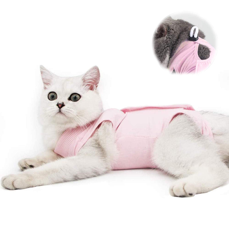 Cat Professional Recovery Suit for Abdominal Wounds and Skin Diseases,E-Collar Alternative for Cats and Dogs, After Surgey Wear Anti Licking, Recommended by Vets Medium (Pack of 1) Pink - BeesActive Australia