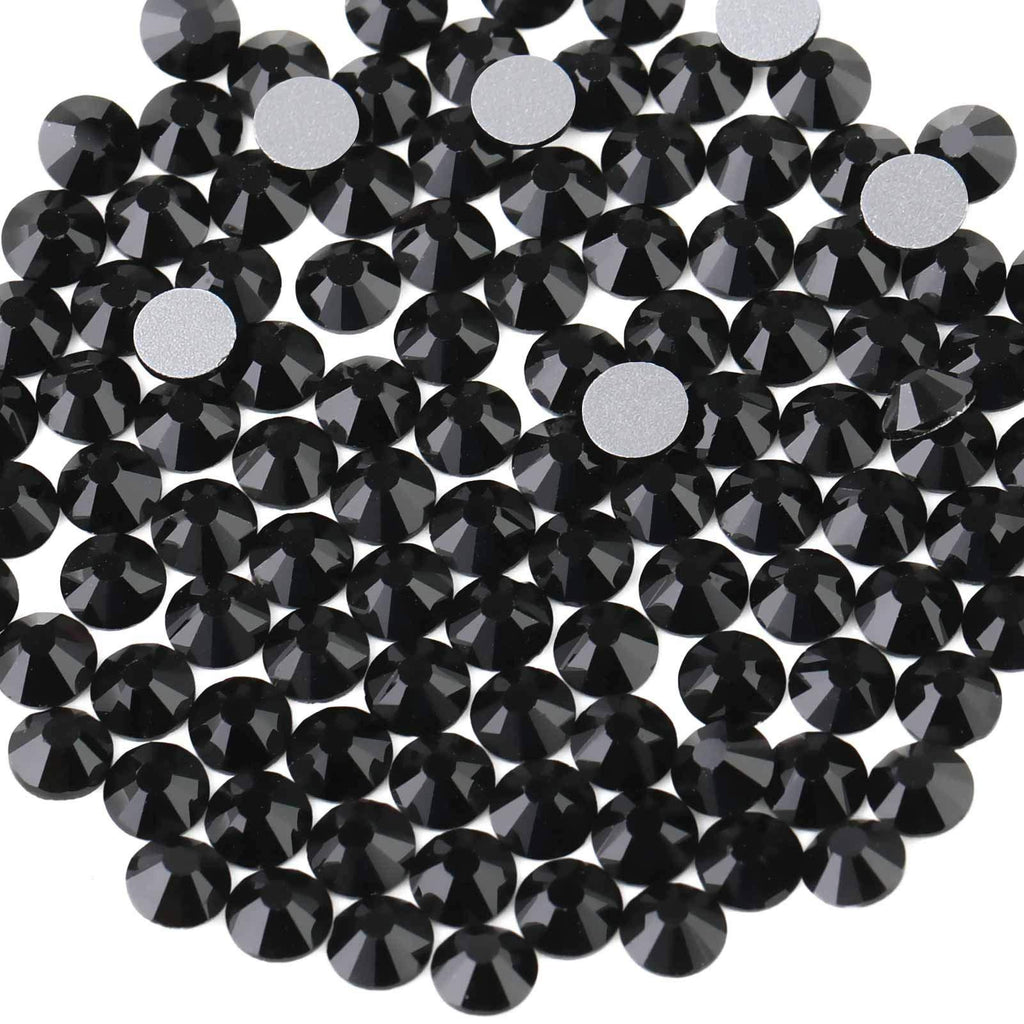 Beadsland 1440 Piece Flat Back Crystal Rhinestones Round Gems,1.3mm-6.5mm,Black(SS3(1.3-1.4mm)) - BeesActive Australia