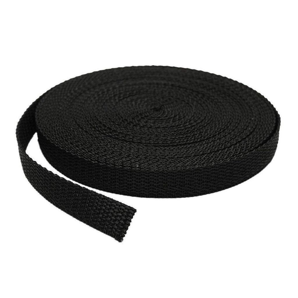 Atneway 1 Roll 10 Yards 0.75 Inch Wide Flat Nylon Webbing Strap for DIY Making Luggage Strap, Dog Leashes, Lawn Chairs, Hammocks, Towing, Outdoor Activities, Canoe Seat, Furniture, Slings - Black - BeesActive Australia