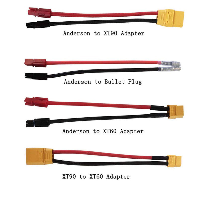 Anderson to XT60 Adapter/Anderson to XT90 Adapter / XT90 to XT60 Adapter/Anderson to Bullet Plug Cable Anderson to Bullet Plug - BeesActive Australia