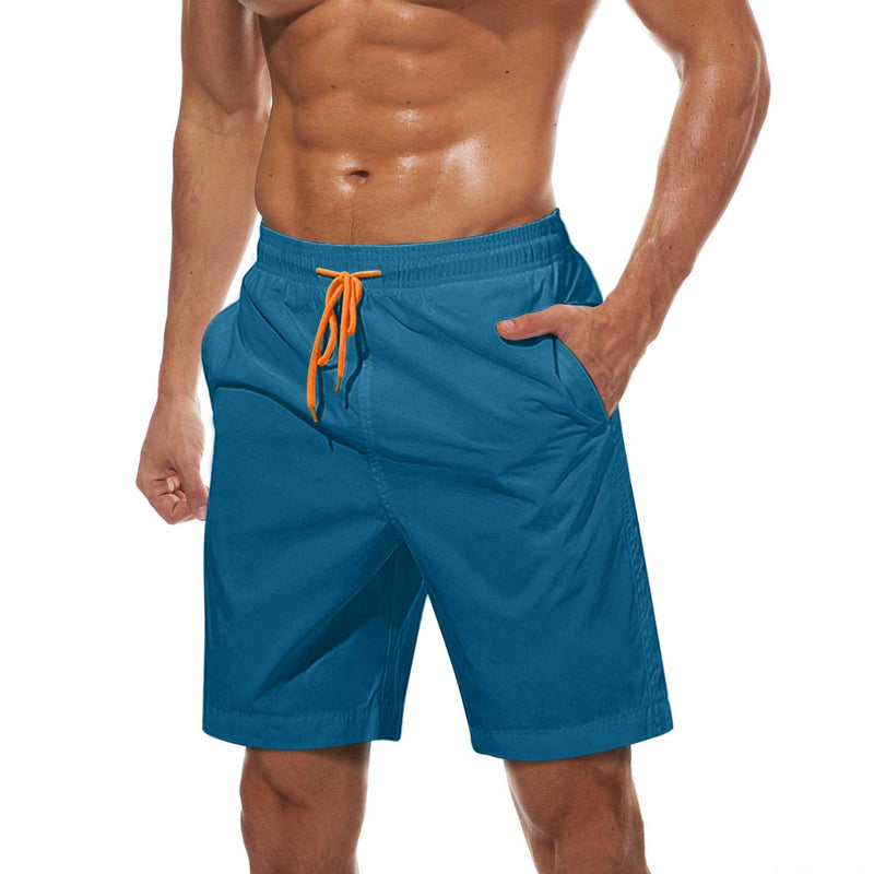 TACVASEN Men's Summer Swim Trunks Quick Dry Surf Boardshorts Bathing Suit Shorts with Mesh Lining #3 Blue Large - BeesActive Australia