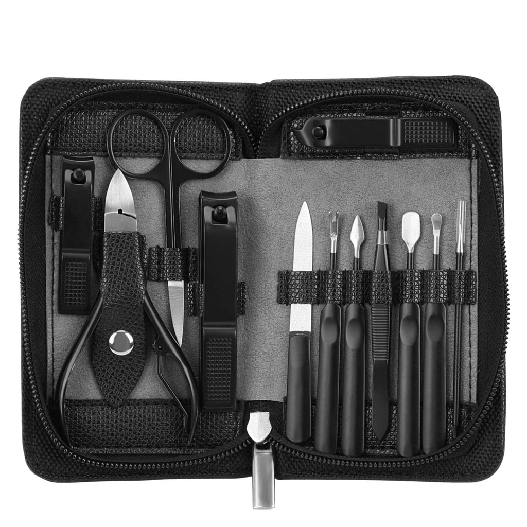 Corewill Nail Kit for Fingernail and Toenail, Manicure and Pedicure Set 12 in 1 (Black) Black - BeesActive Australia