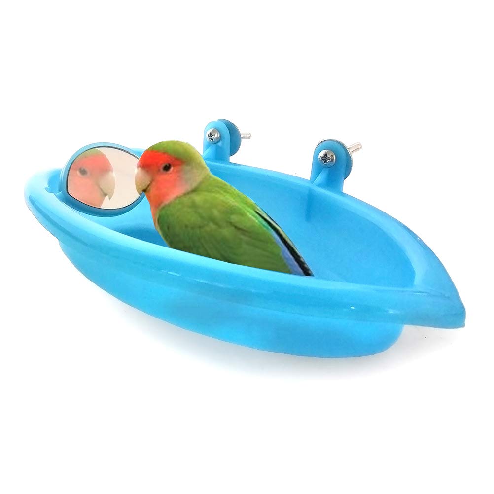 Bettli Bird Baths Tub Bird Cage Hanging Bath Shower Box with Mirror for Budgie Conure Parakeet Cockatiel Finch Canary Parrot Lovebird - BeesActive Australia