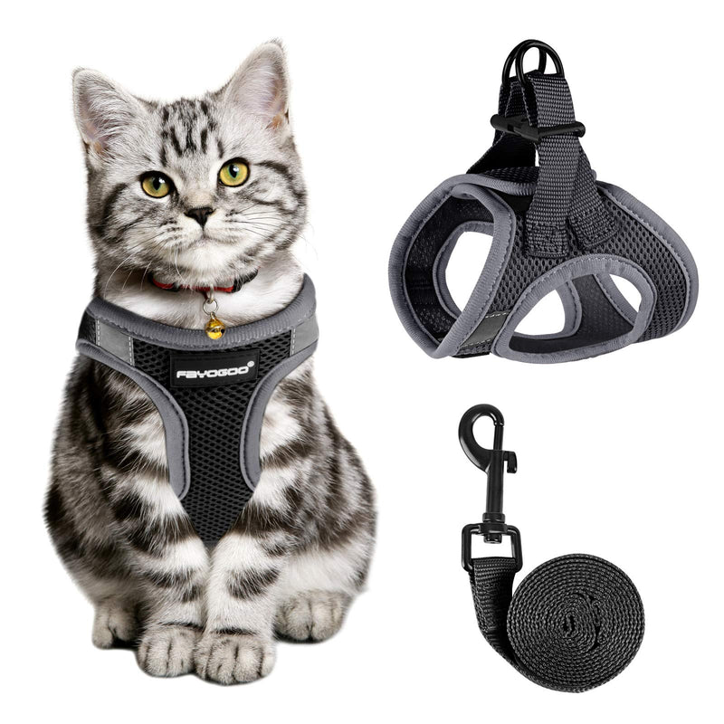 Cat Harness and Leash for Walking Escape Proof, Adjustable Cat Leash and Harness Set, Lifetime Replacement, Lightweight Kitten Harness, Easy Control Breathable Cat Vest with Reflective Strip - BeesActive Australia