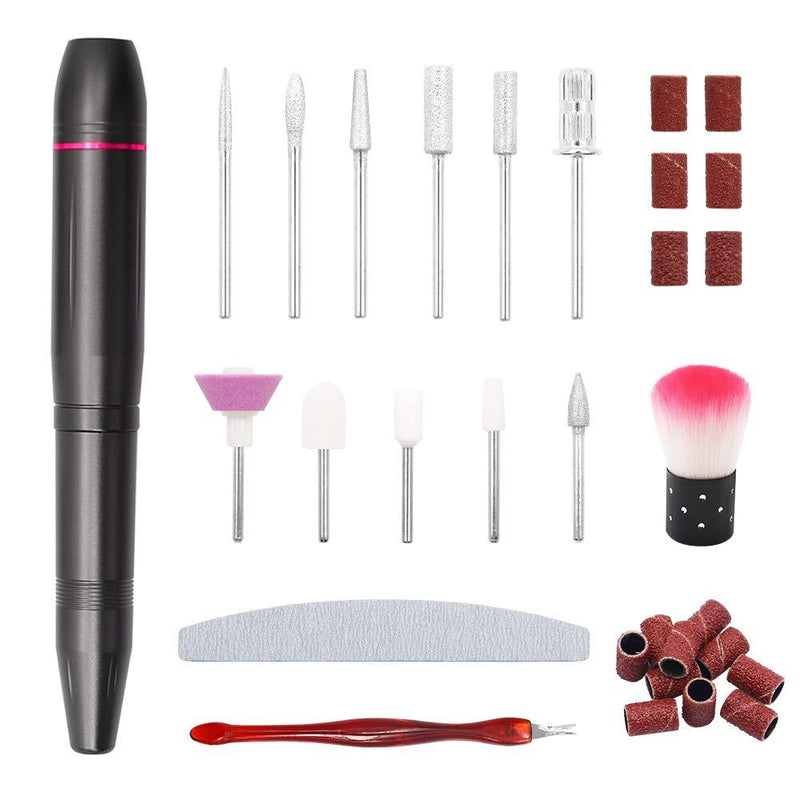 Electric Nail Drill Machine Pedicure Pen Sanding Polishing Grinding Manicure Machine Nail Drill Bits Nail File Nail Art Tools-PINK (CY07-Dark grey) CY07-Dark grey - BeesActive Australia