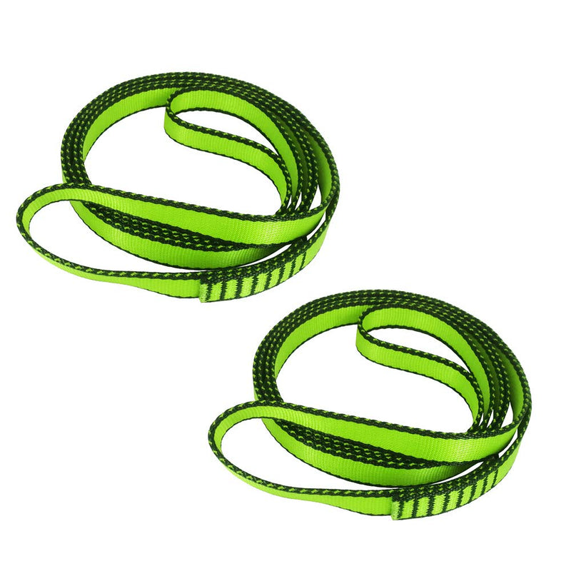 FOSER 18mm Nylon Climbing Sling Runner, 23KN Nylon Rope,Apply to Rock Climbing, Mountaineering, Hiking, Downhill, Emergency Equipment, etc Green(2pcs) 120cm/48inch - BeesActive Australia