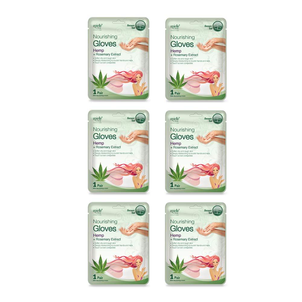 Epielle Nourishing Hand Masks - Hemp + Rosemary Extract for Deep Moisturizing 100% Vegan & Cruelty-Free (Gloves 6pk) For Dry Hand Spa Masks Gloves 6pk - BeesActive Australia