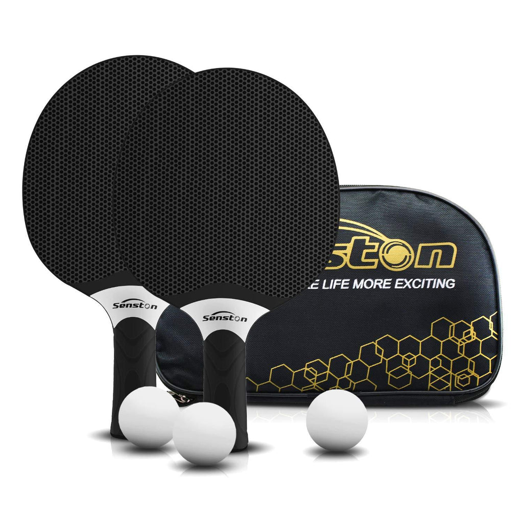 Senston Table Tennis Rackets Set, Professional Table Tennis Racket, Composite Rubber Ping Pong Paddle Set Black - BeesActive Australia