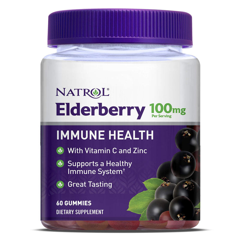 Natrol Elderberry Gummies, with Vitamin C and Zinc, Supplement for Immune Support+, 60 Delicious Gummies - BeesActive Australia