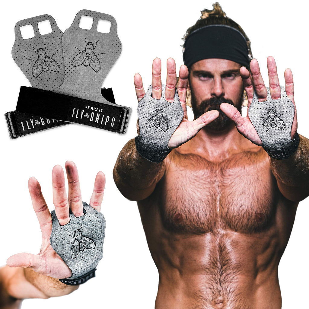 JerkFit Fly Grips, Hand Grips for Cross Training, Soft Vegan Lightweight Weight Lifting Gloves with Grip for Pull Ups, Powerlifting, Gymnastics, and WOD, Prevent Rips and Blisters Large - BeesActive Australia