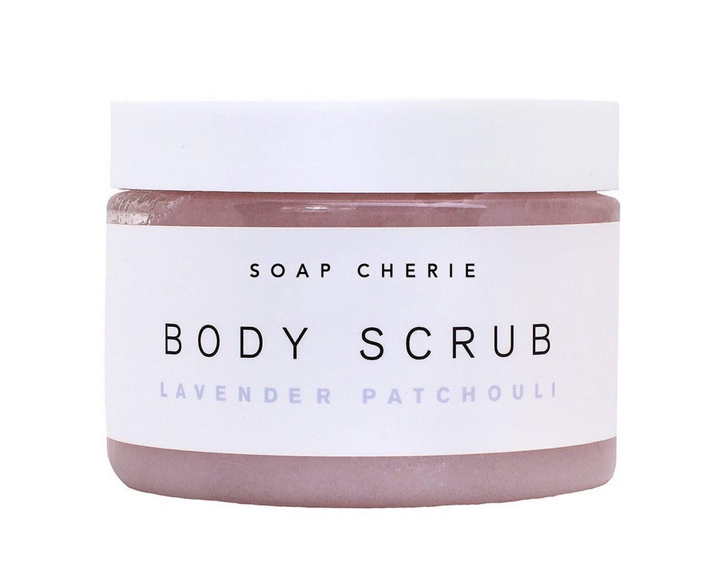 Soap Cherie Body Scrub - Exfoliating and Nourishing Scrub with Jojoba oil and Calendula oil 12 oz (Lavender Patchouli, 12 oz) Lavender Patchouli - BeesActive Australia